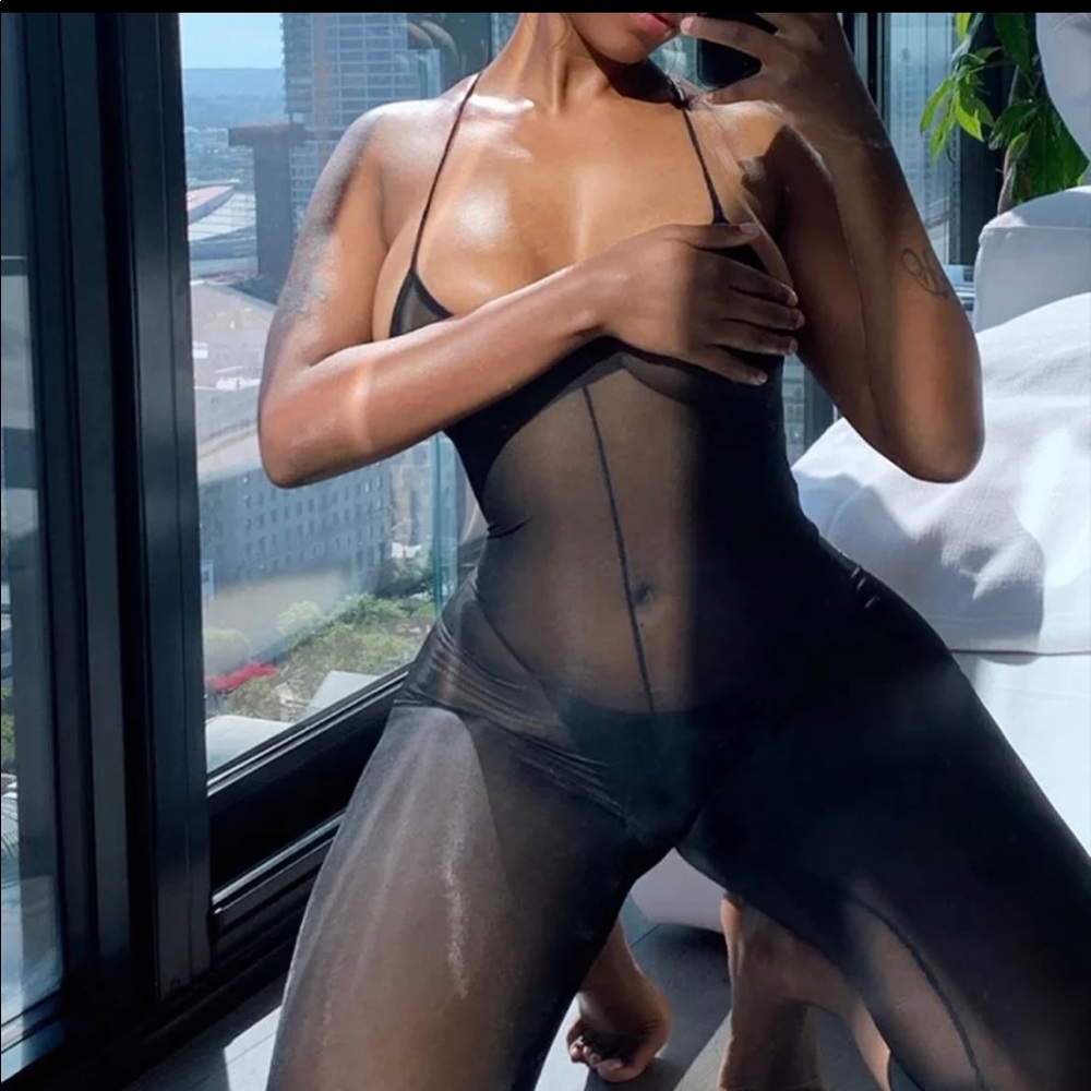 Sheer one piece jumpsuit